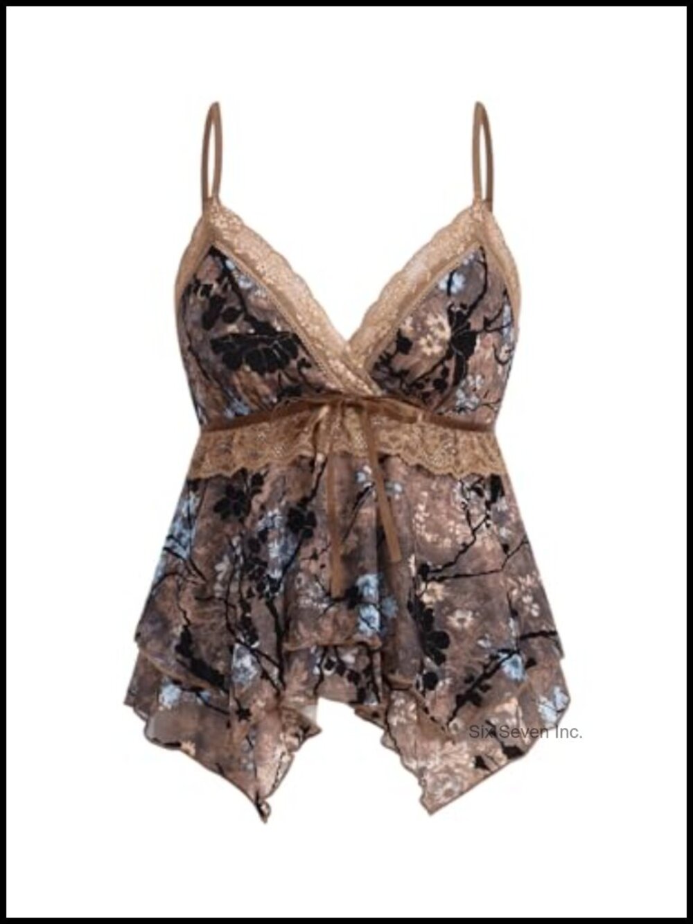 Lace Sleeveless Babydoll V Neck Peplum Camisole Ruffle Tiered Summer Top